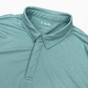 01.ALGO Performance Polo Shirt Mens Size Large Light Blue Stretch Golf Casual